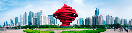Qingdao coastal skyline at May Fourth Square